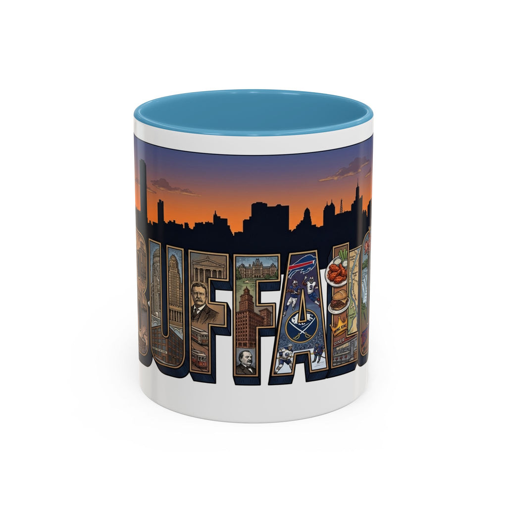 Coffee Mug — Buffalo NY Skyline Postcard Collage Accent Mug (11/15oz)