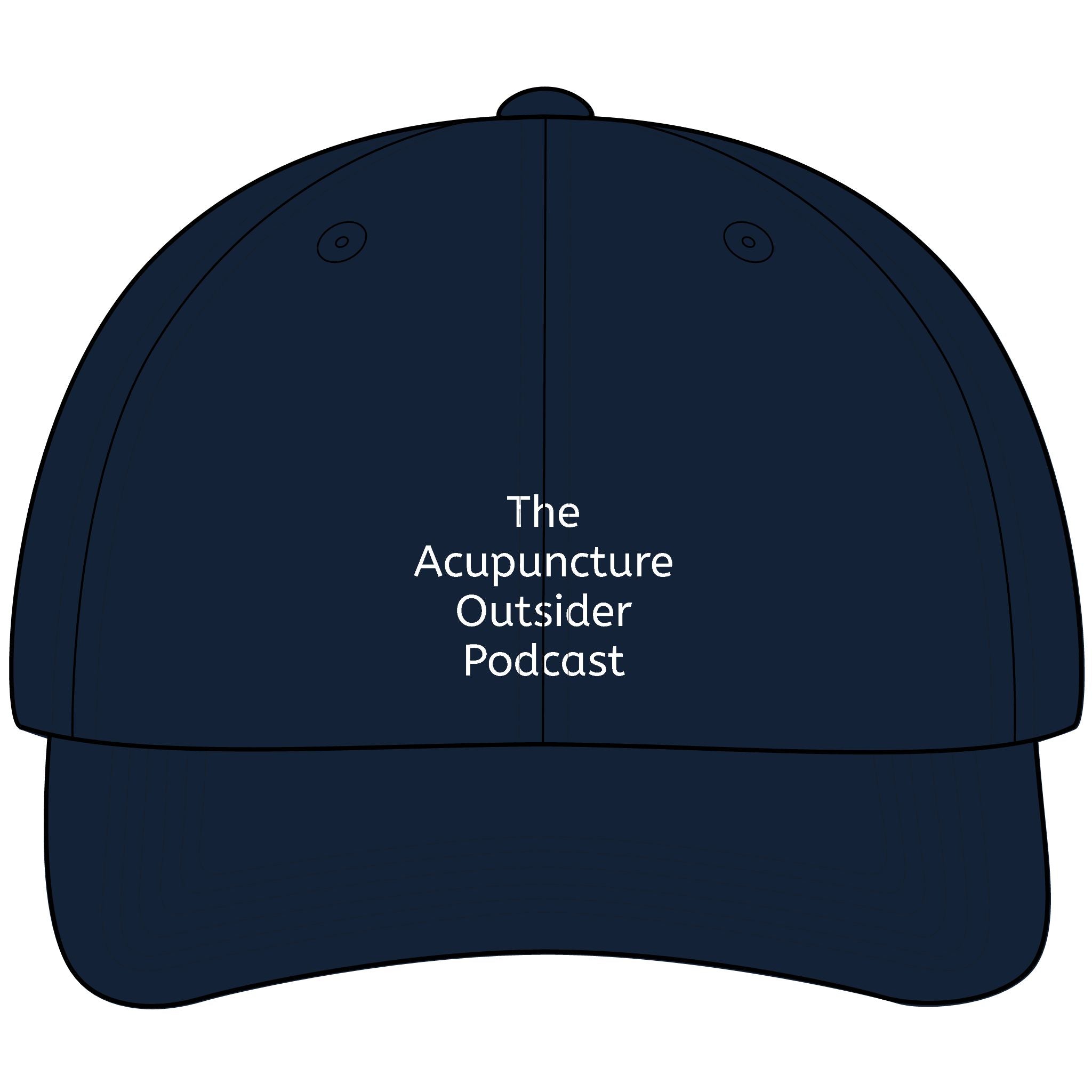 Acupuncture Outsider Podcast Dad Hat — Minimal Embroidered Black Cap