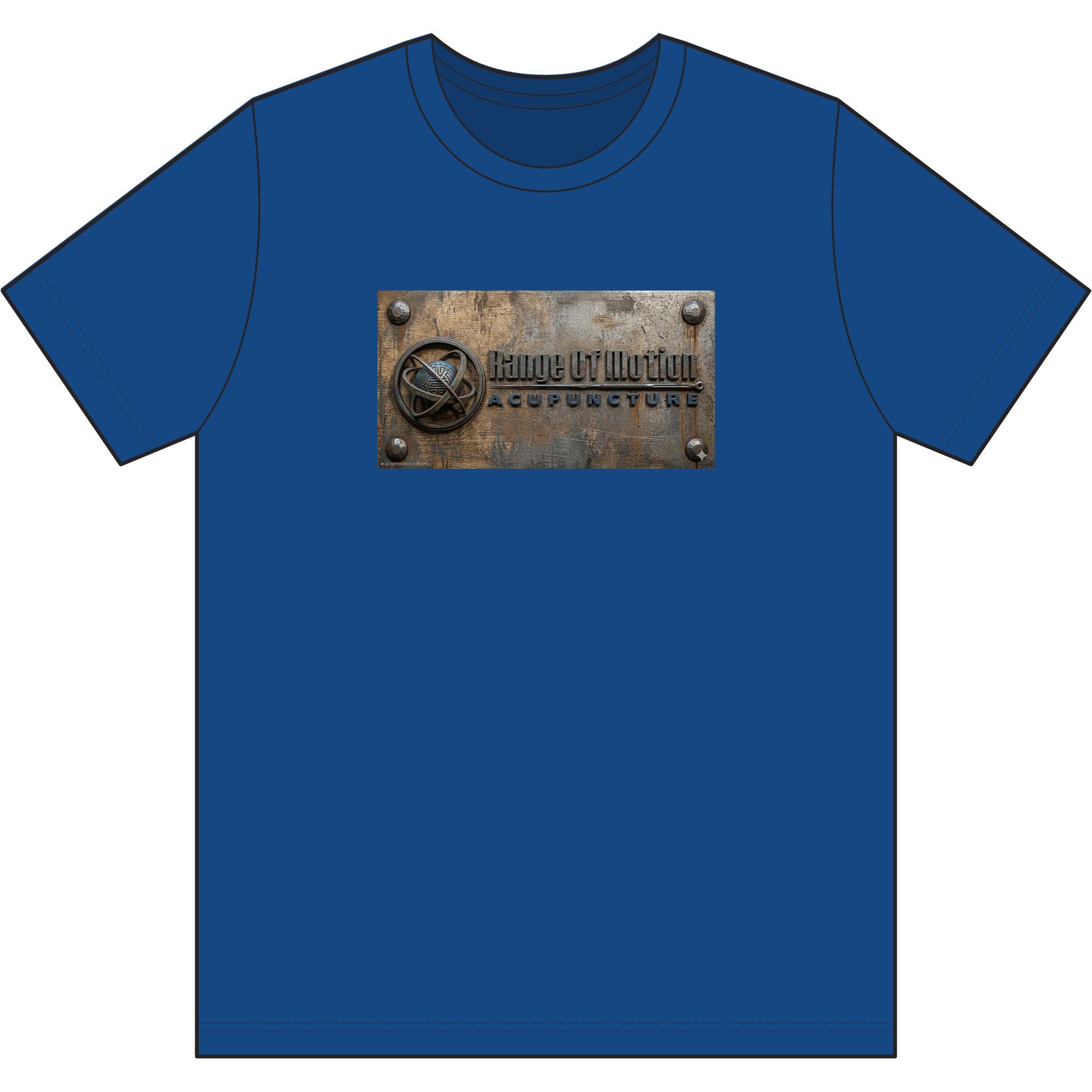 Rustic Metal Plaque Tee — "Made in the USA" Industrial Graphic Cotton Shirt