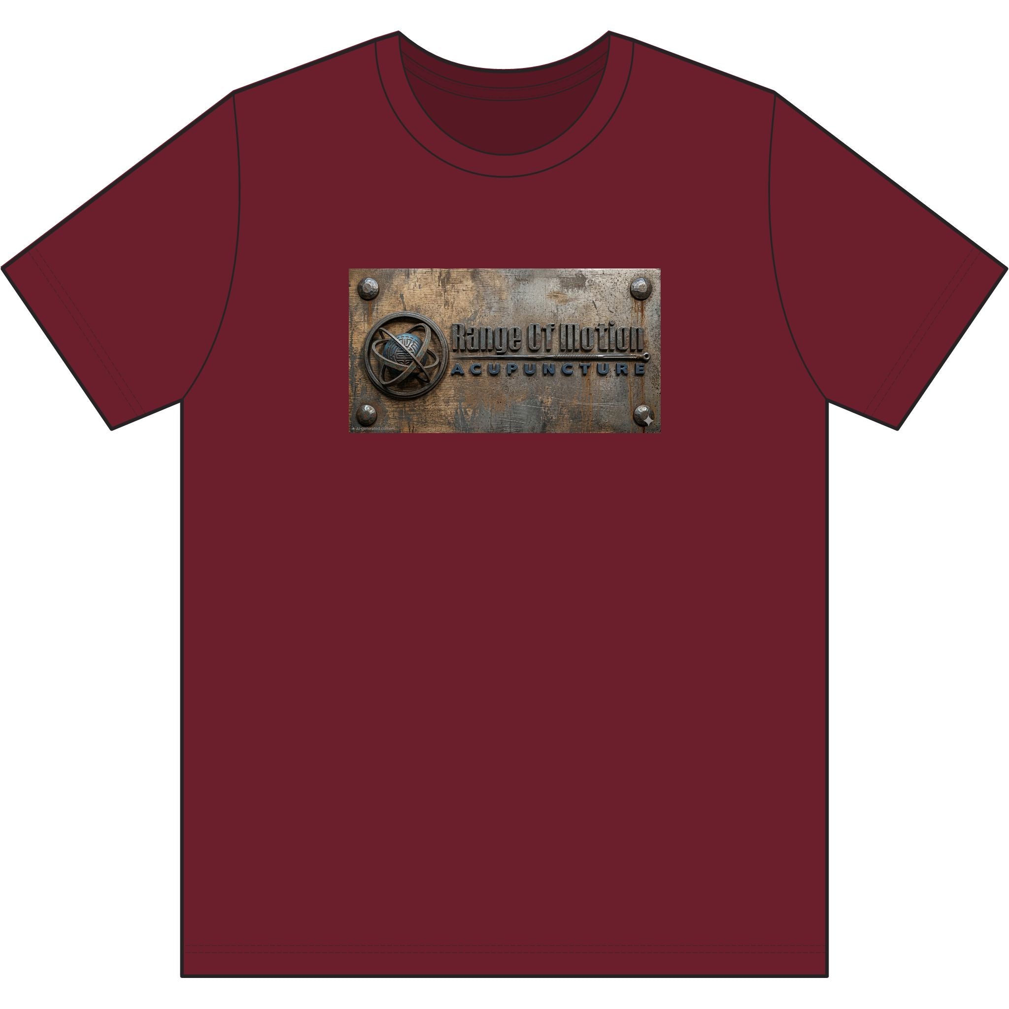 Rustic Metal Plaque Tee — "Made in the USA" Industrial Graphic Cotton Shirt