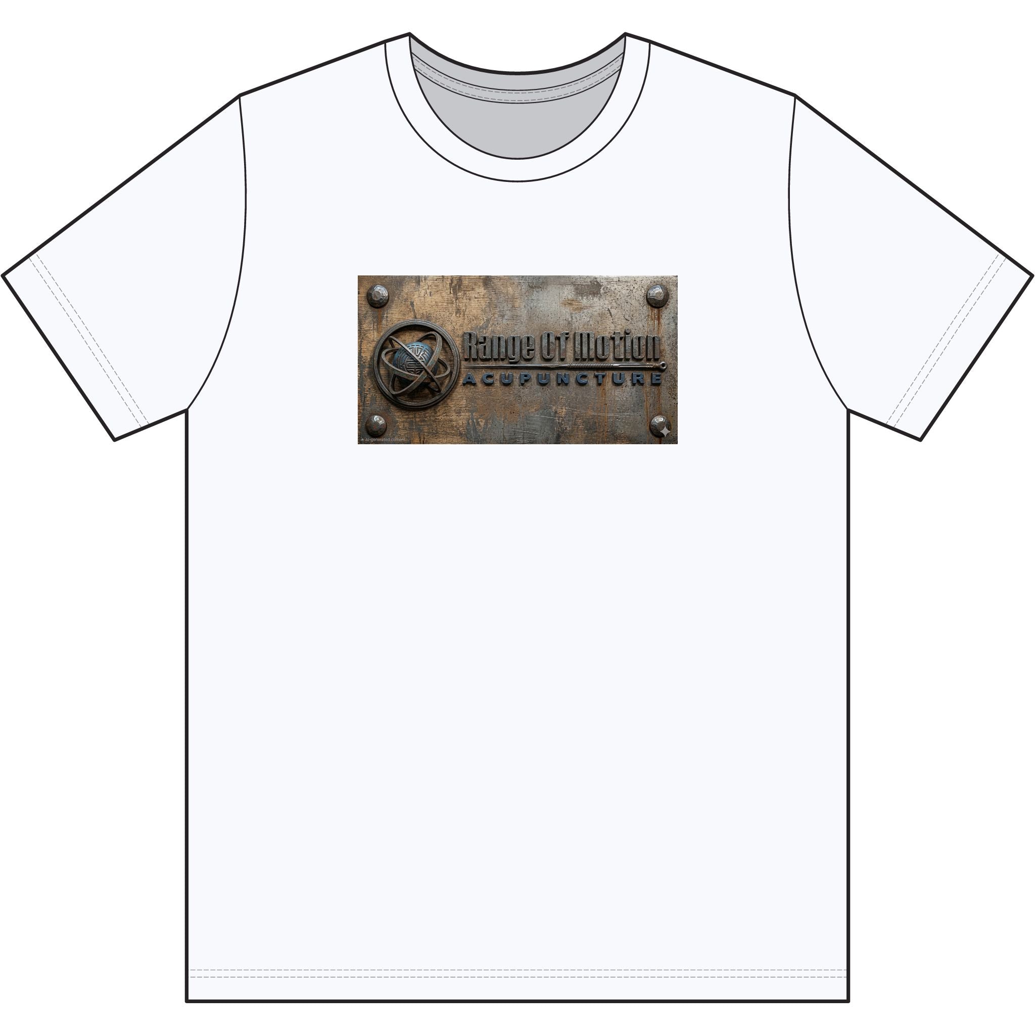 Rustic Metal Plaque Tee — "Made in the USA" Industrial Graphic Cotton Shirt