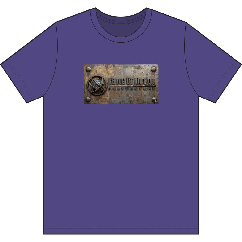 Rustic Metal Plaque Tee — "Made in the USA" Industrial Graphic Cotton Shirt