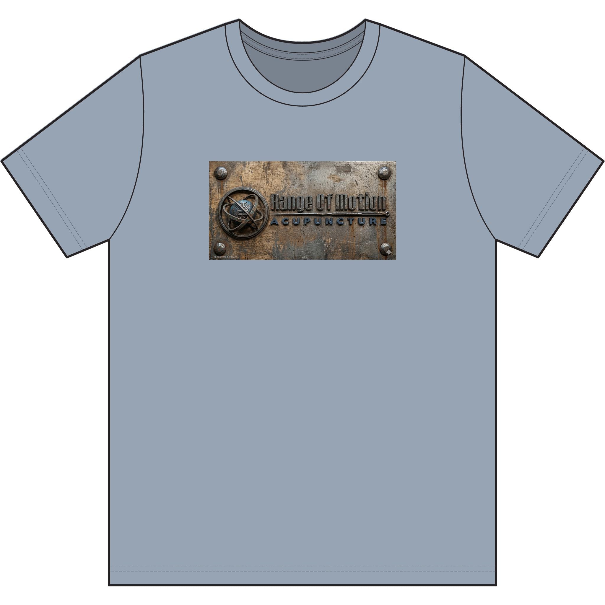 Rustic Metal Plaque Tee — "Made in the USA" Industrial Graphic Cotton Shirt