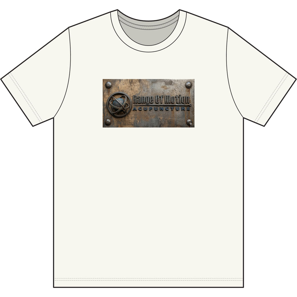 Rustic Metal Plaque Tee — "Made in the USA" Industrial Graphic Cotton Shirt