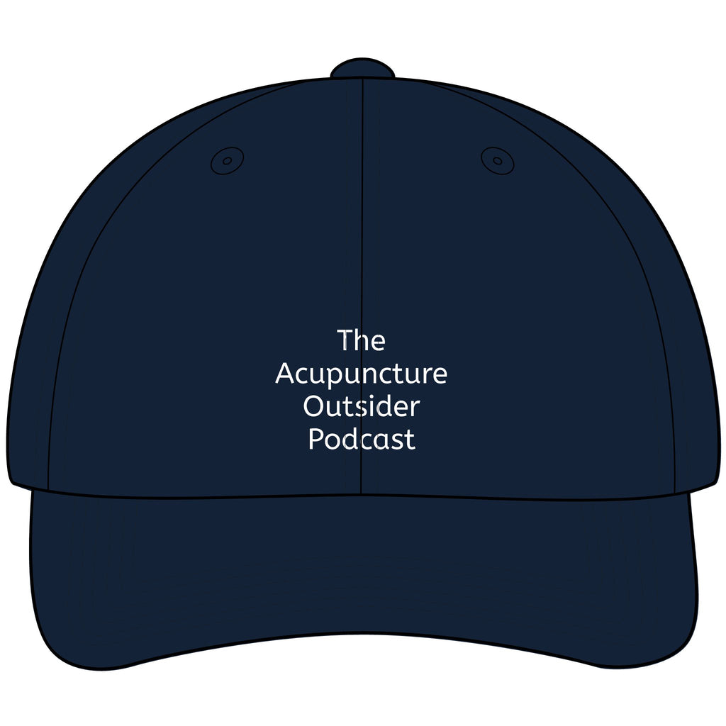Acupuncture Outsider Podcast Dad Hat — Minimal Embroidered Black Cap