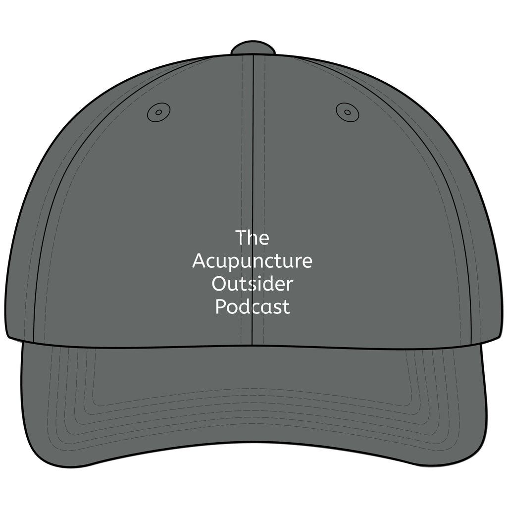 Acupuncture Outsider Podcast Dad Hat — Minimal Embroidered Black Cap
