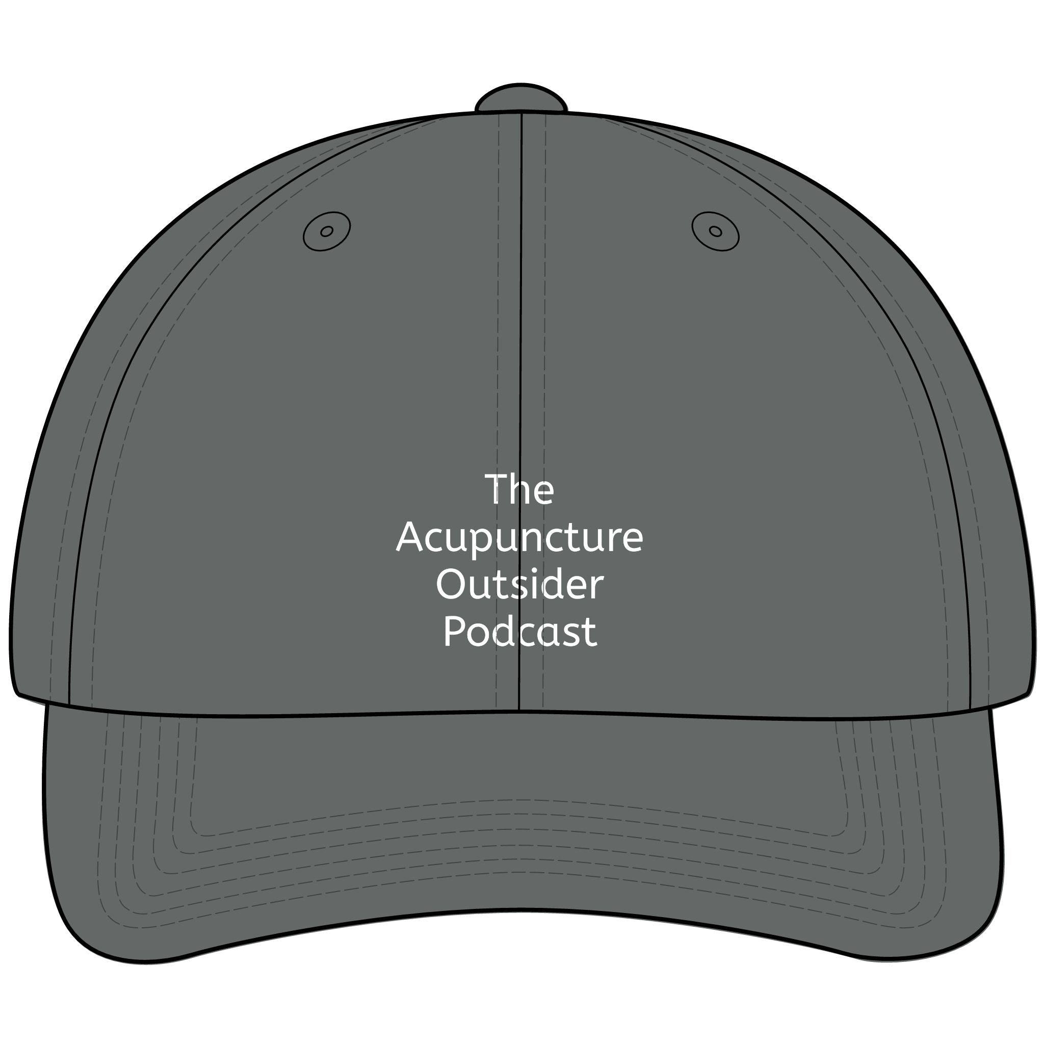Acupuncture Outsider Podcast Dad Hat — Minimal Embroidered Black Cap