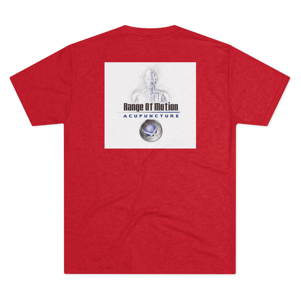 Acupuncture Range of Motion Tee — 'He Who Treats the Site of Pain' Motivational Clinic Shirt