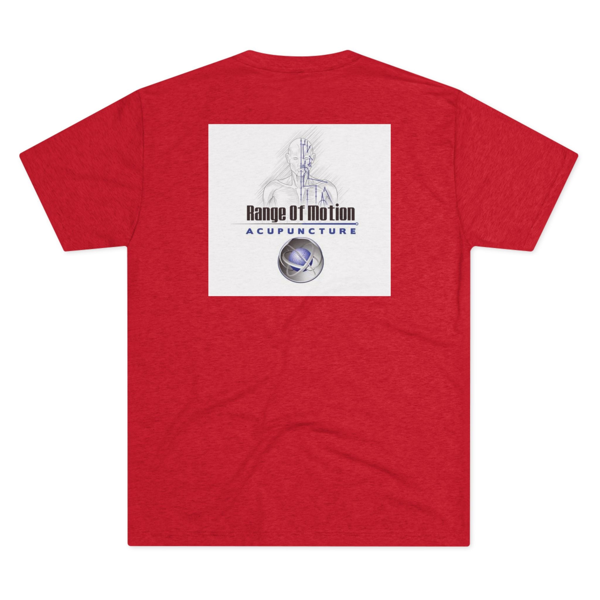 Acupuncture Range of Motion Tee — 'He Who Treats the Site of Pain' Motivational Clinic Shirt