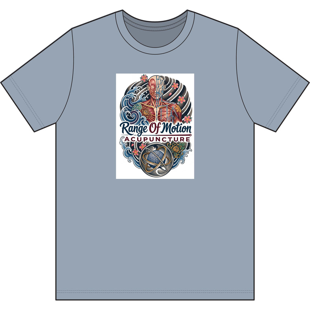 Range Of Motion Acupuncture Tattoo-Style Soft Wash Cotton Tee