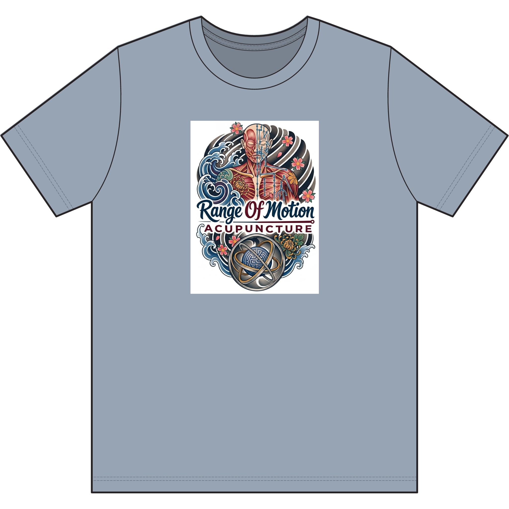 Range Of Motion Acupuncture Tattoo-Style Soft Wash Cotton Tee