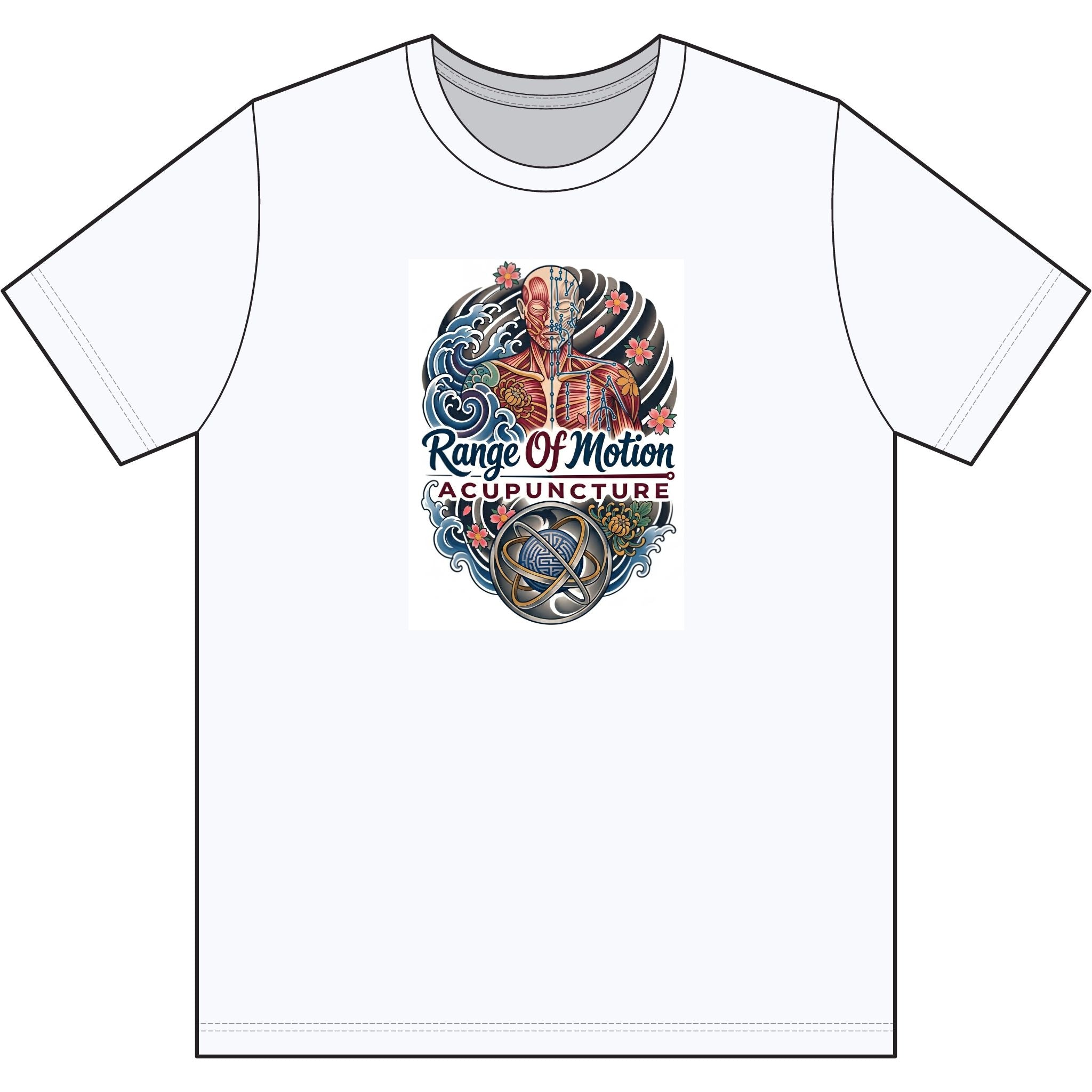 Range Of Motion Acupuncture Tattoo-Style Soft Wash Cotton Tee