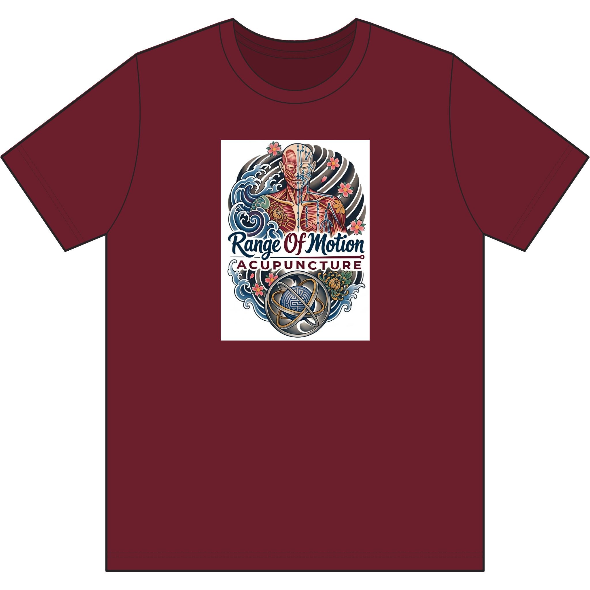 Range Of Motion Acupuncture Tattoo-Style Soft Wash Cotton Tee